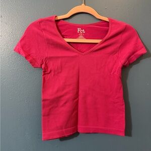 Fct Women's Short Sleeve V-Neck Tee - Vibrant Pink